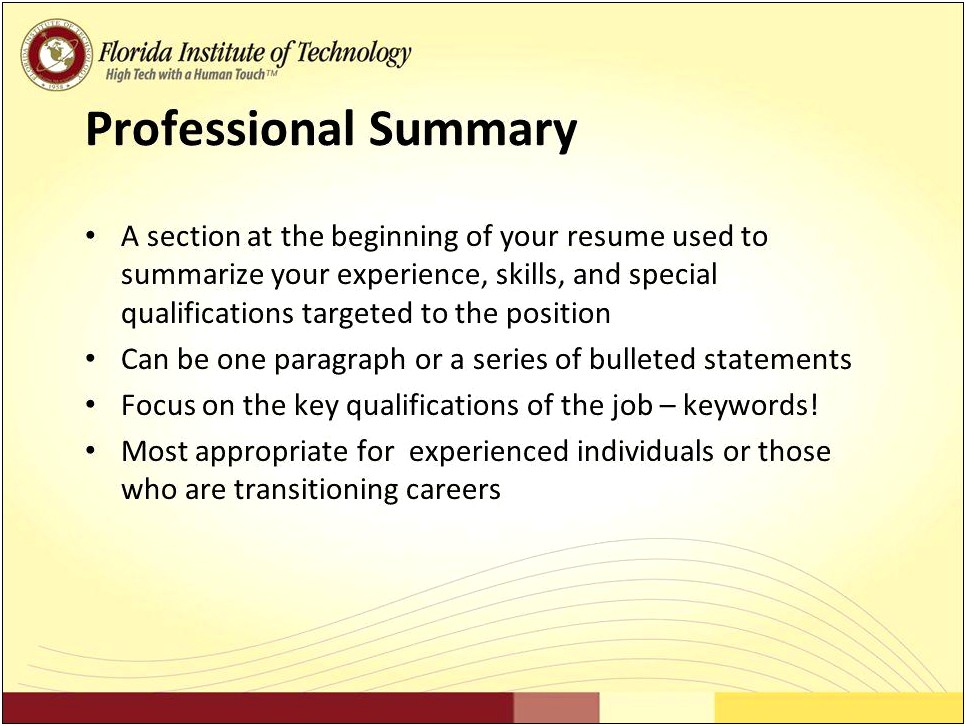 Summerize Special Skills For Resume