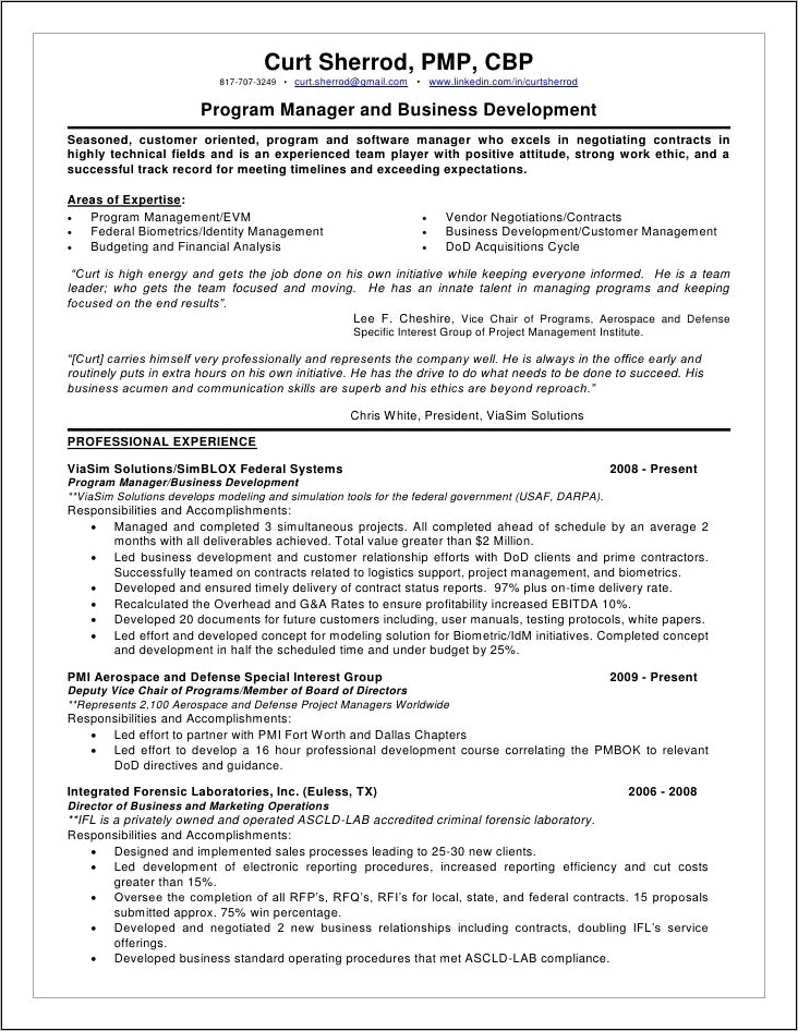 Supervisor Position Objective Resume Cbp