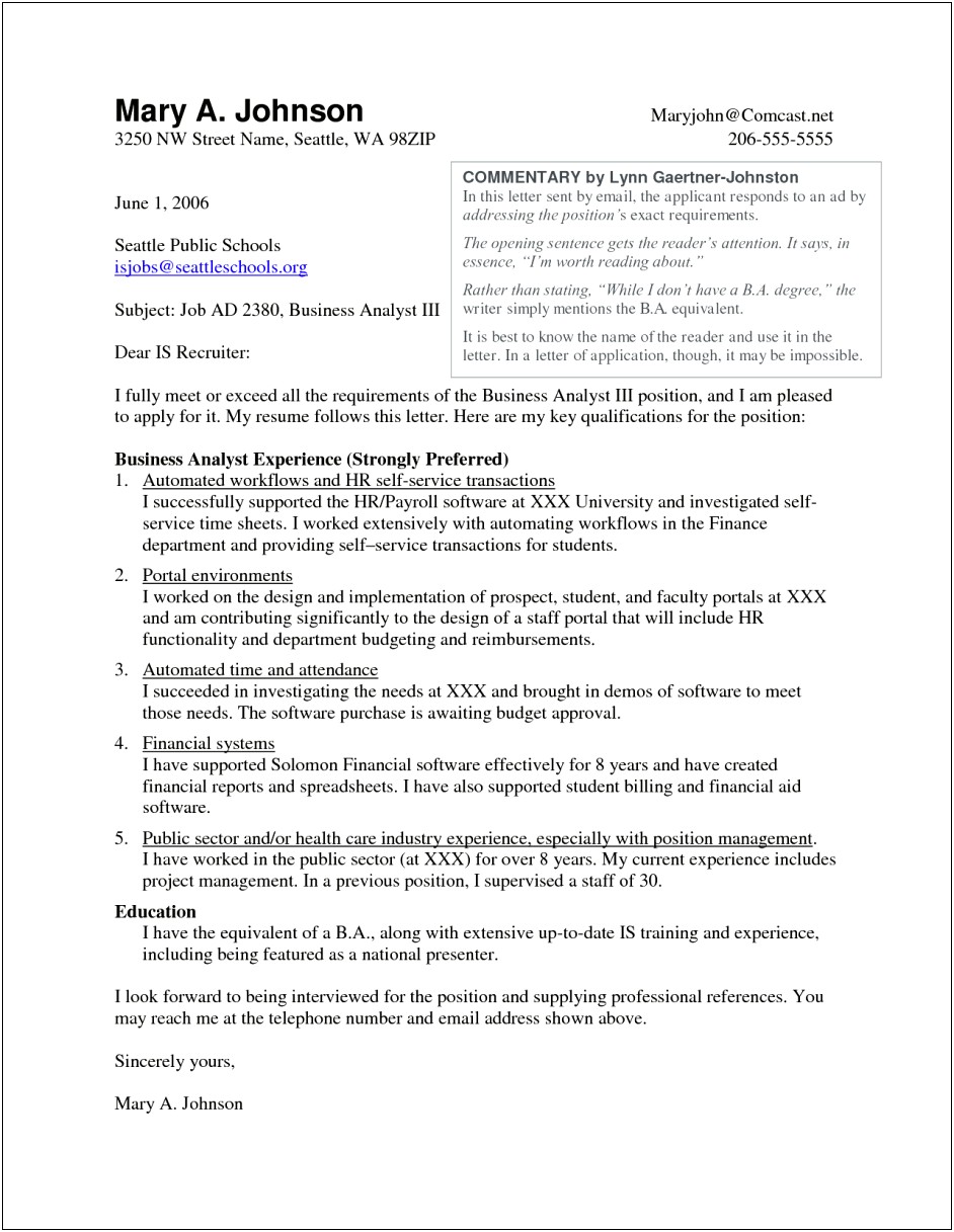 Systems Analyst Job Description Resume