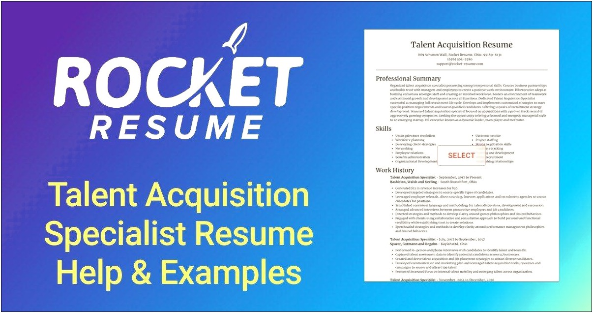 Talent Acquisition Manager Resume Examples