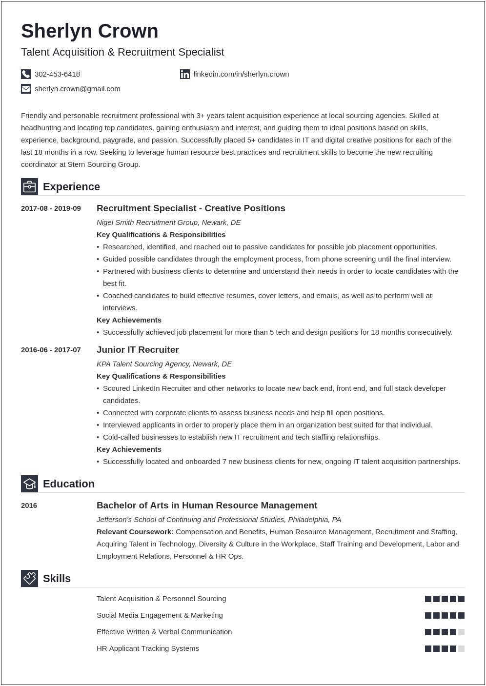 Talent Acquisition Resume Objectives Samples