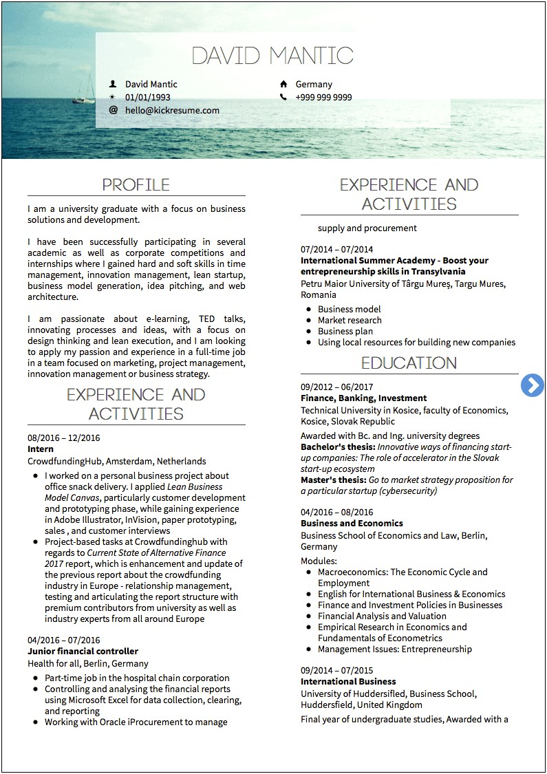 Technical Experience Resume Publication Skills