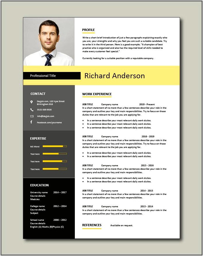 Templates And Examples For Resume