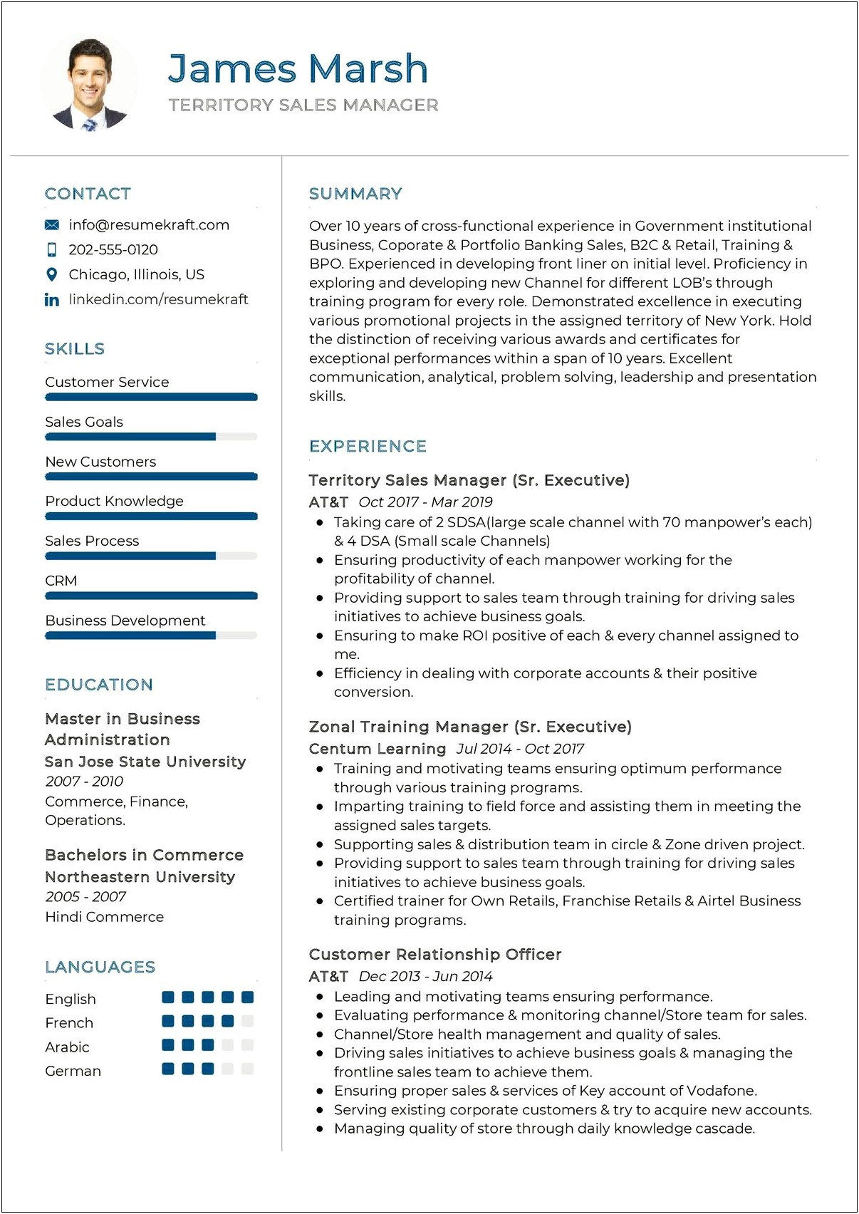 Territory Sales Manager Resume Skills