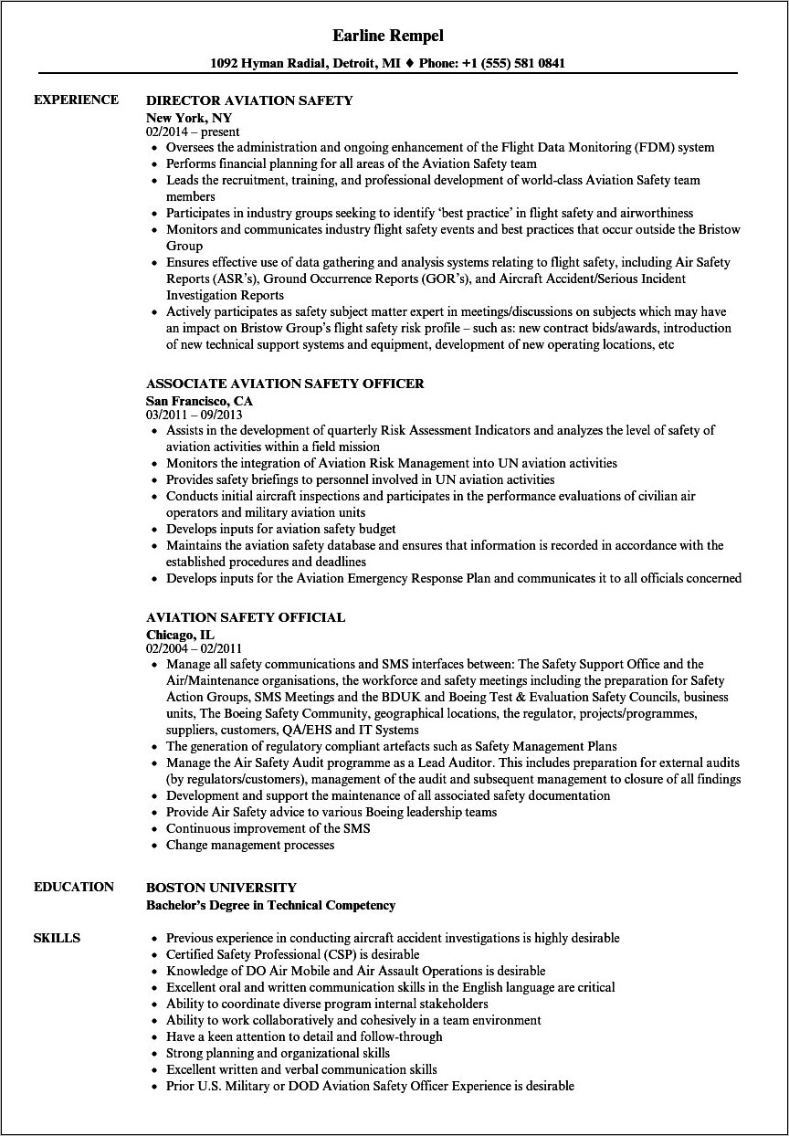 The Best Resume For Boeing