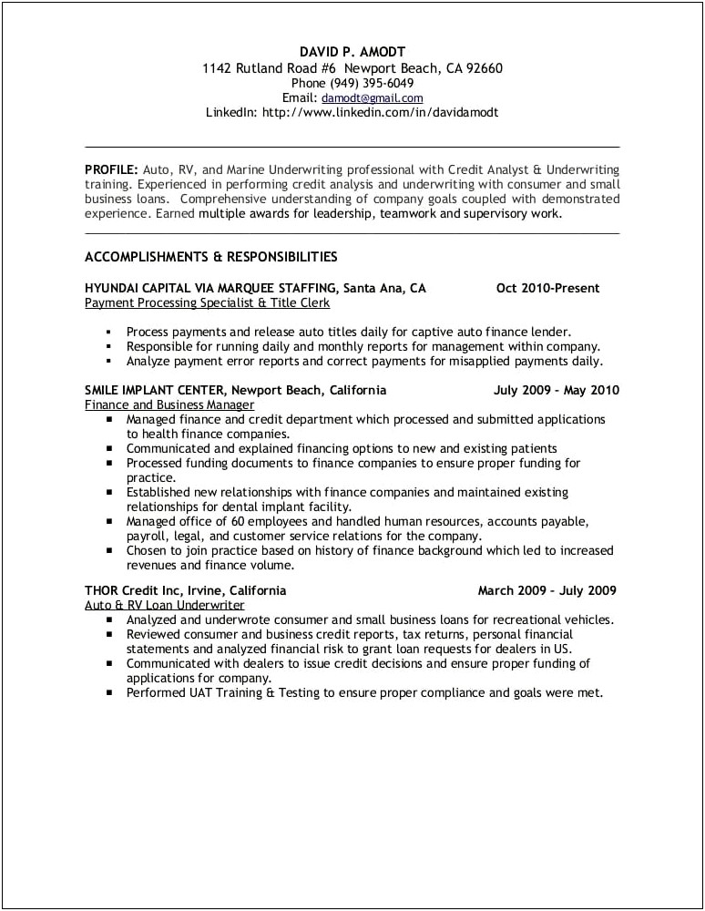 Title Clerk Job Description Resume