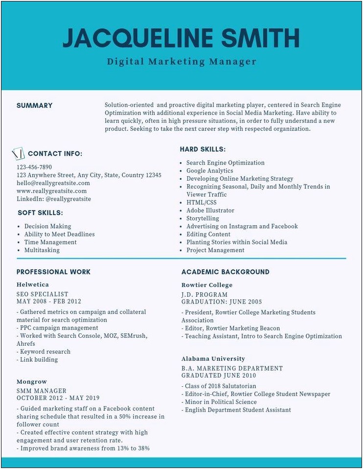 Top Digital Marketing Resumes Sample