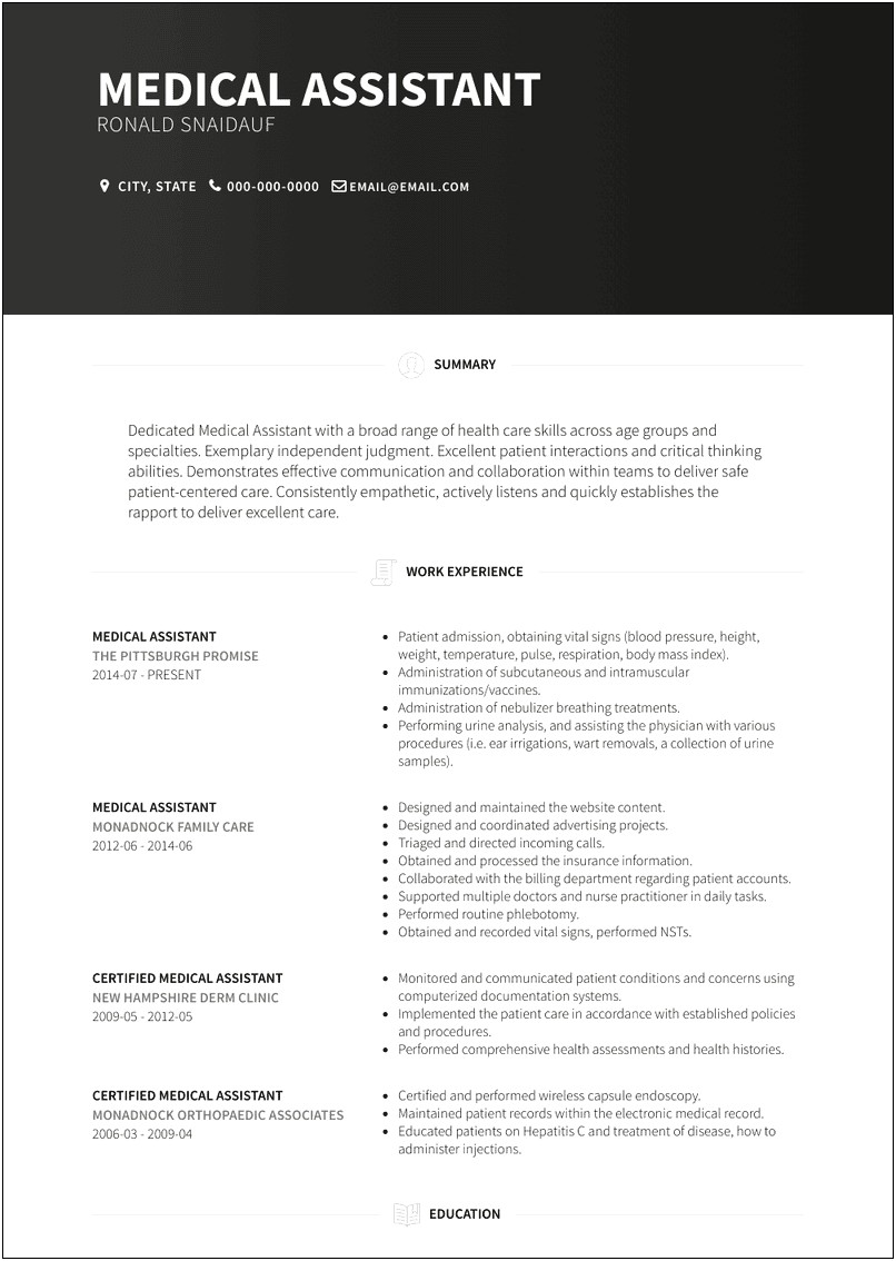 Top Medical Assistant Resume Examples