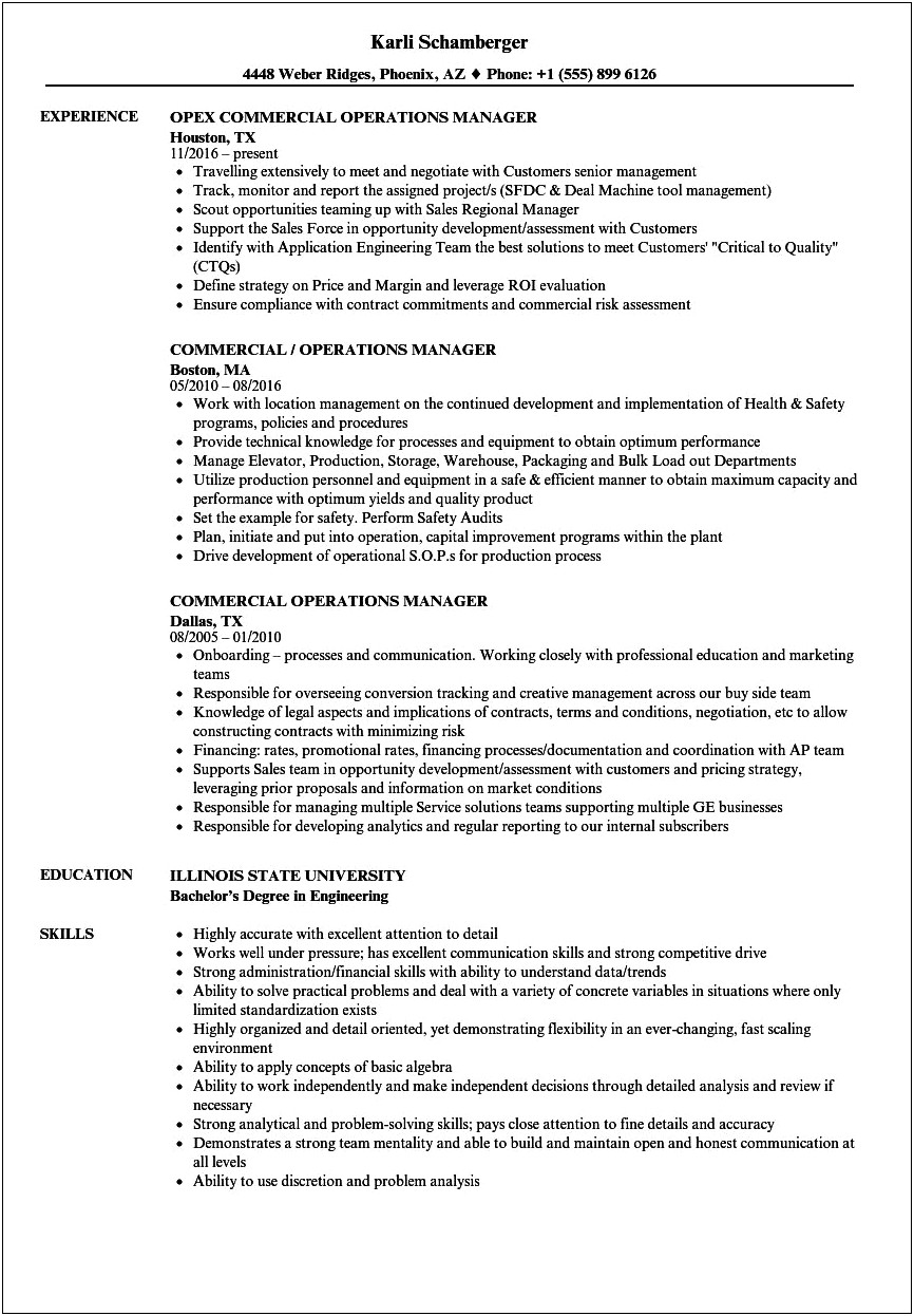 Trade Show Operations Manager Resume