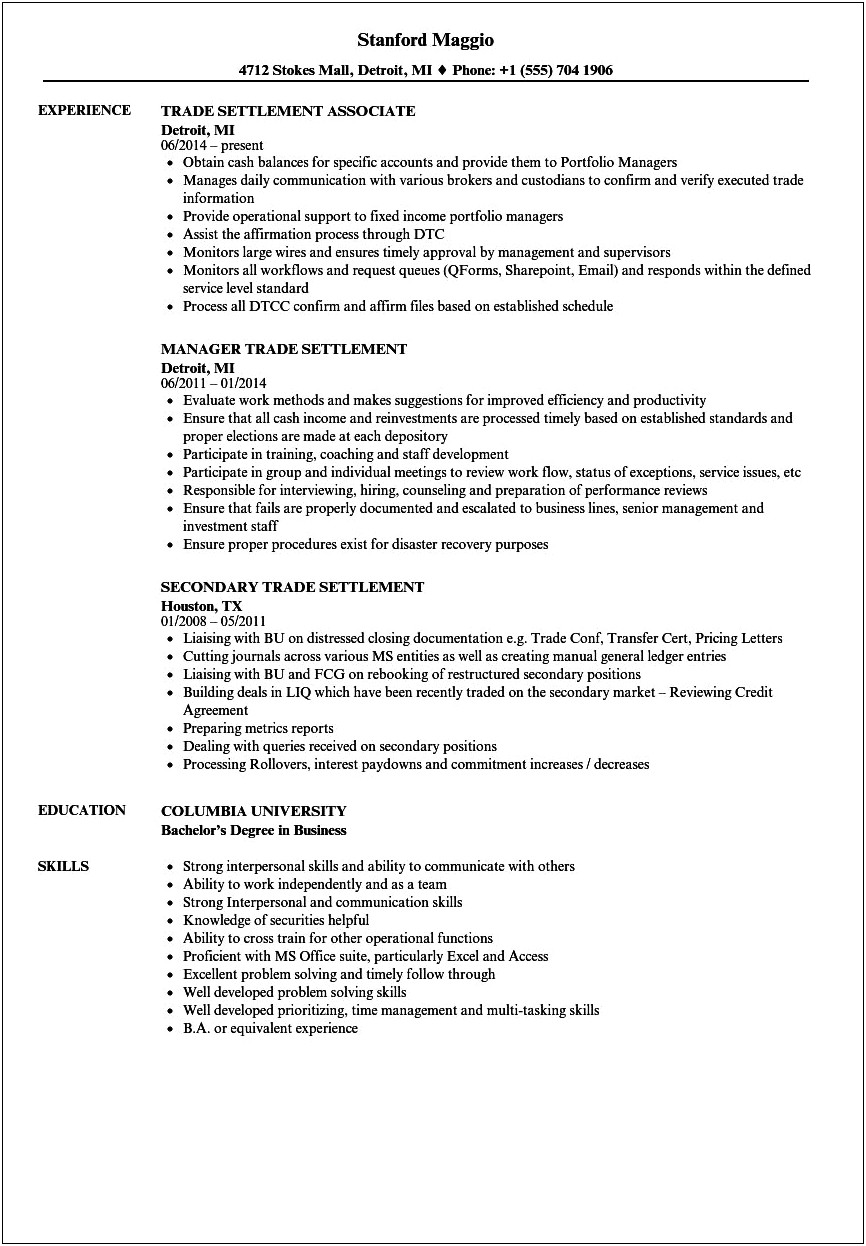 Trades Objective On Resume Samples