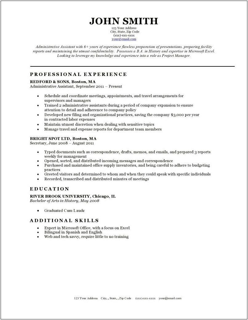 Traditional Resume Template Free Download