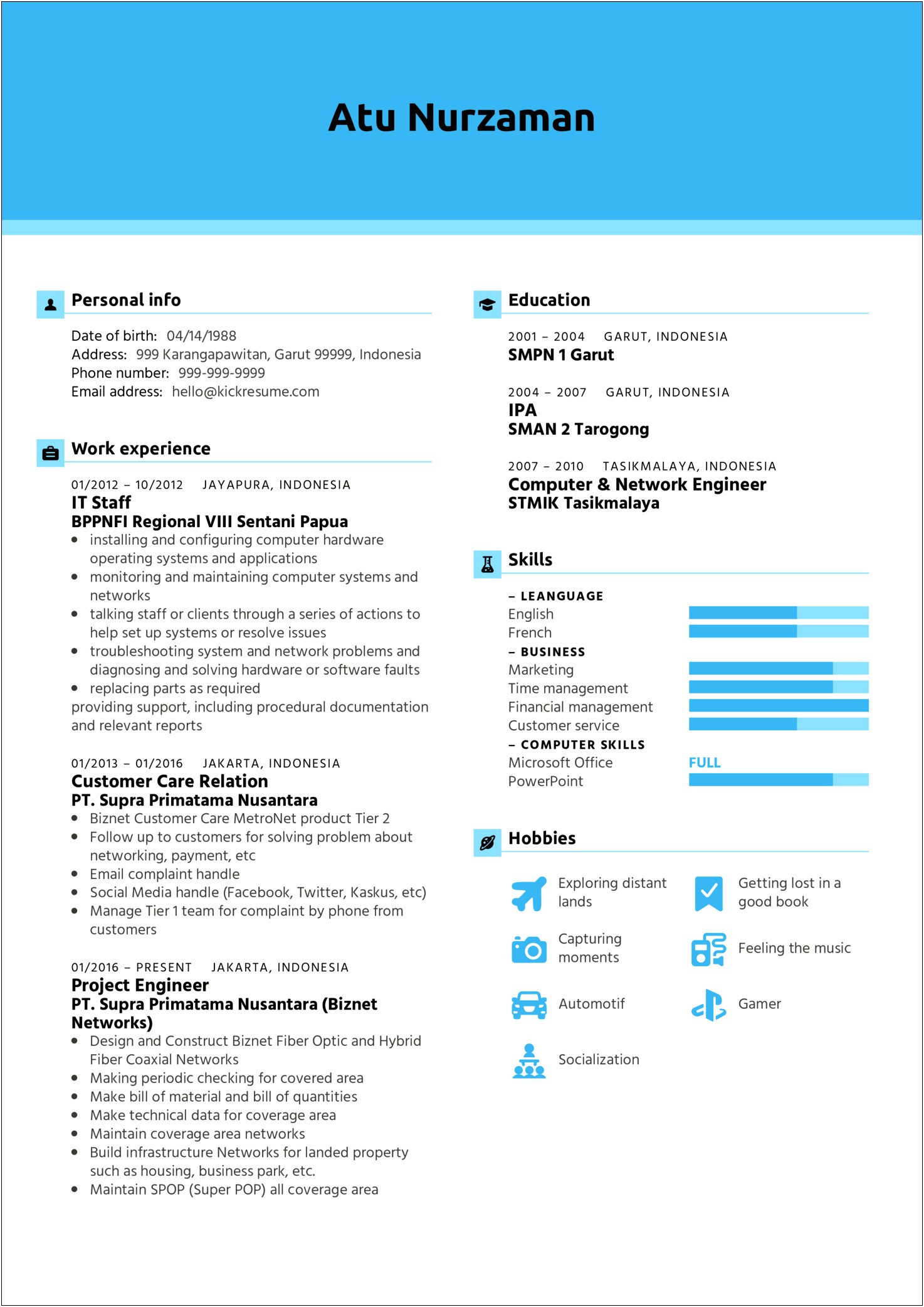 Training Project Manager Resume Sample