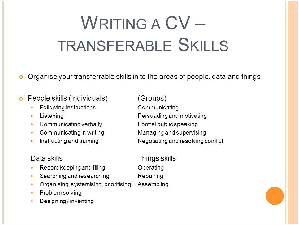 Transferable Skills On A Resume