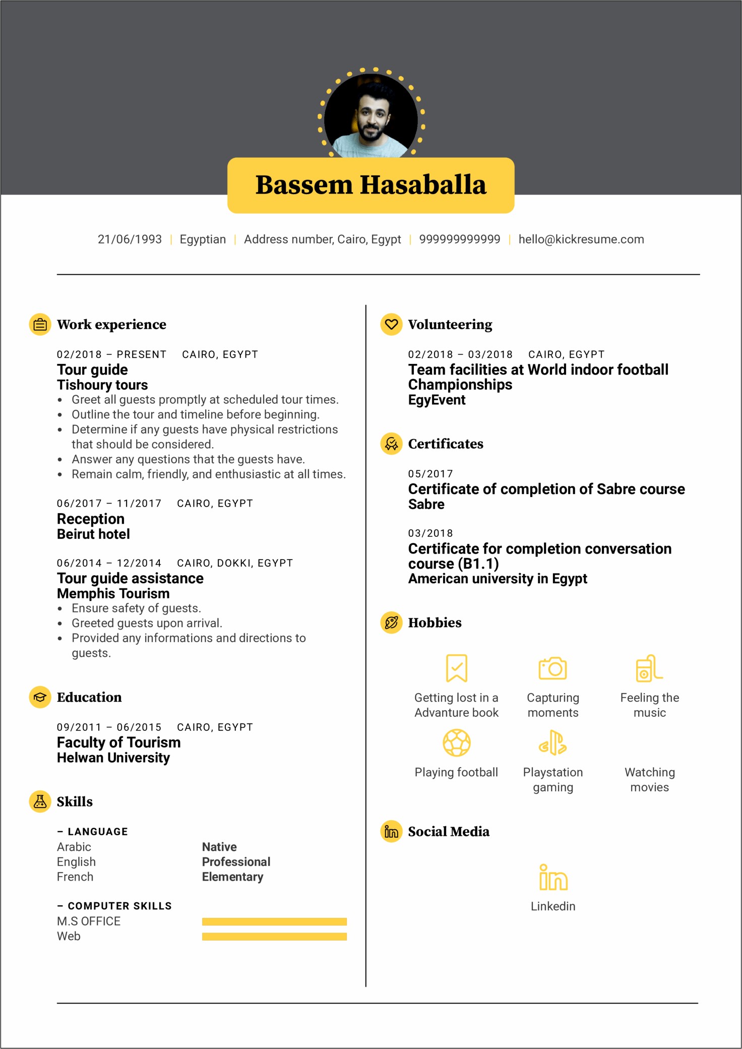 Travel And Tourism Resume Samples