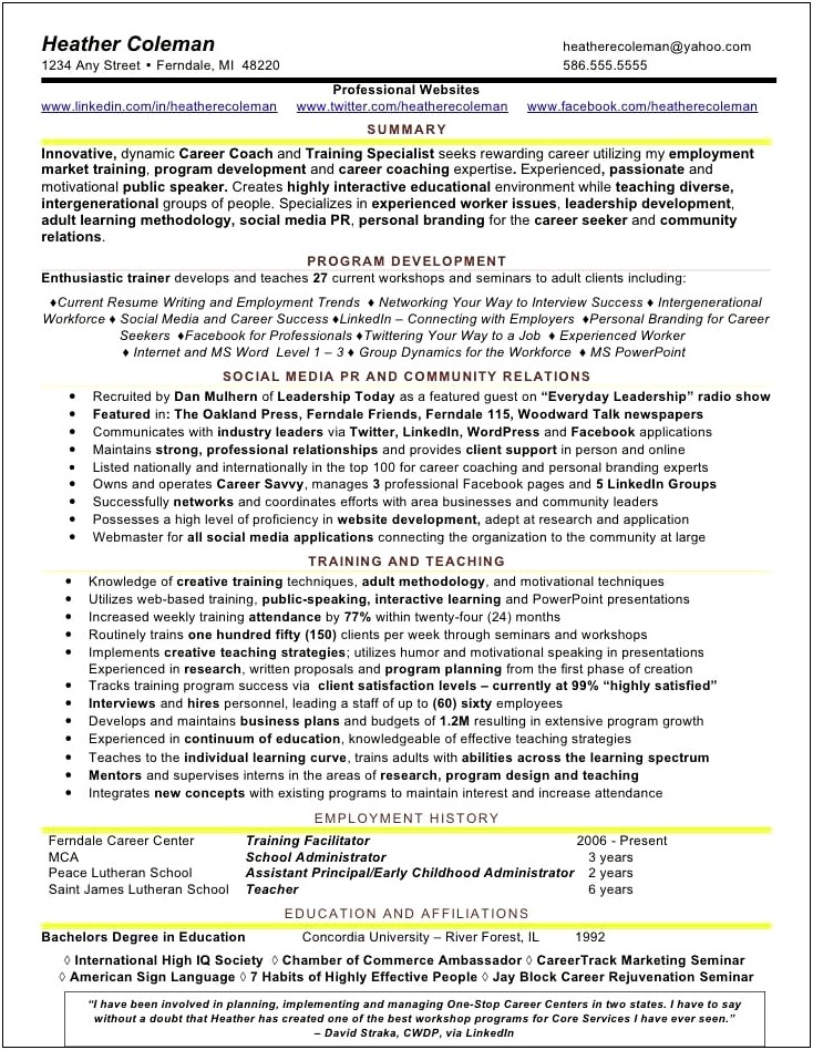 Tufts Career Center Sample Resume