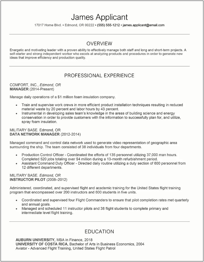 Types Of Resume Format Examples