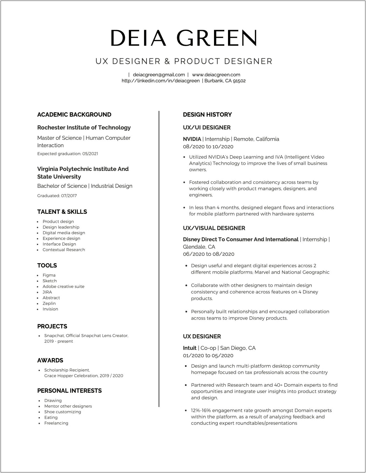 Ui Designer Resume Sample Doc