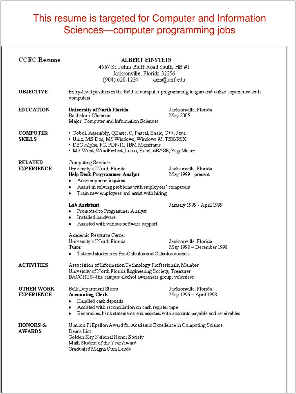 Unf Career Management Center Resume