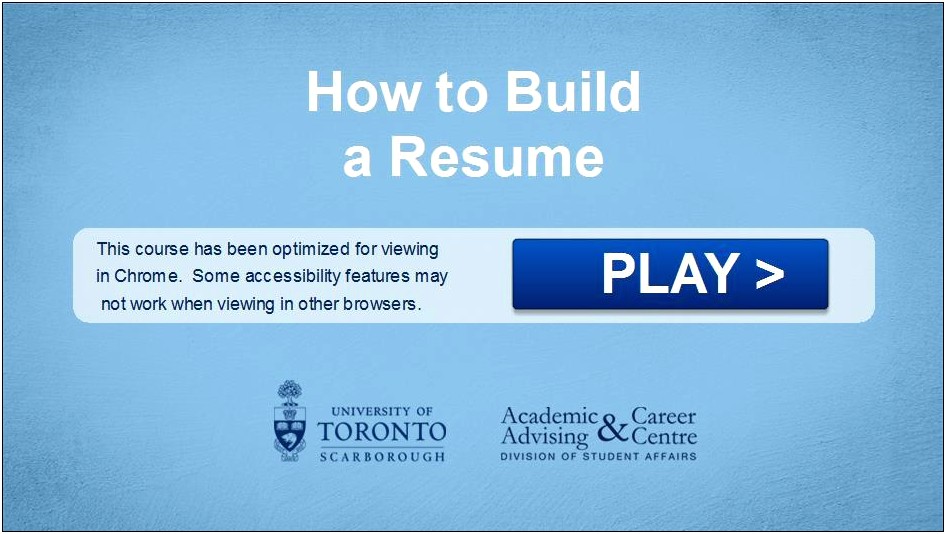 University Of Toronto Resume Samples