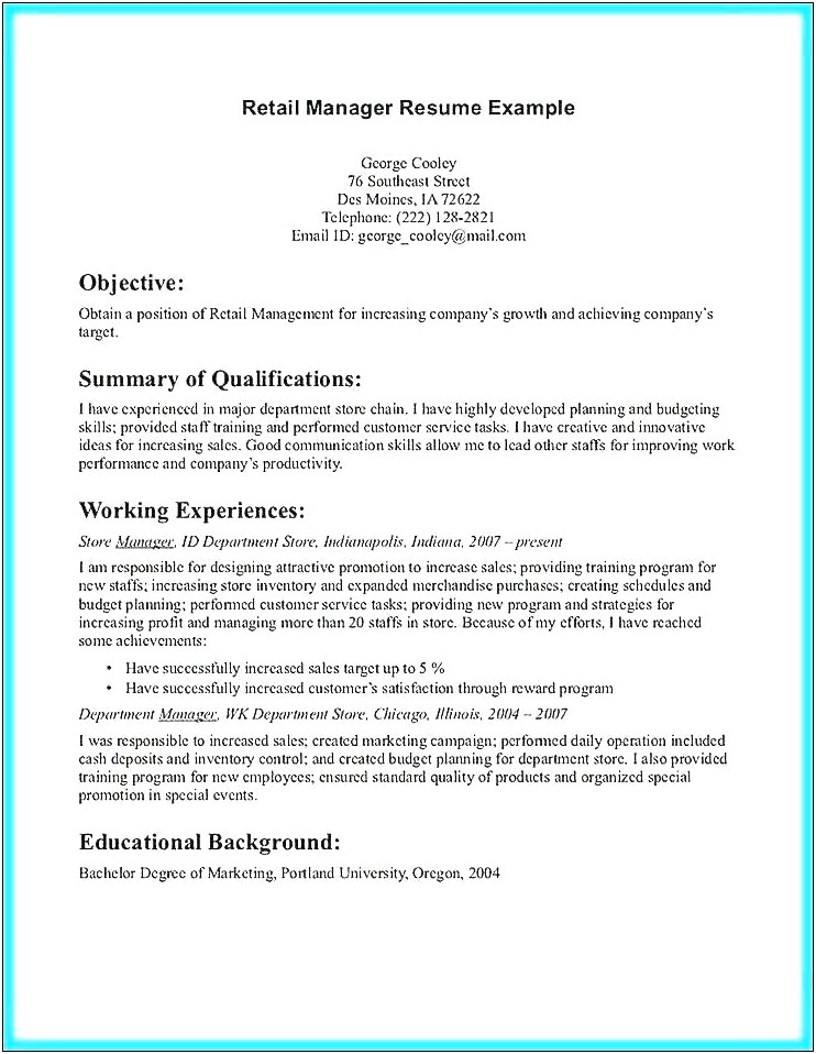 Usa Jobs Federal Resume Example