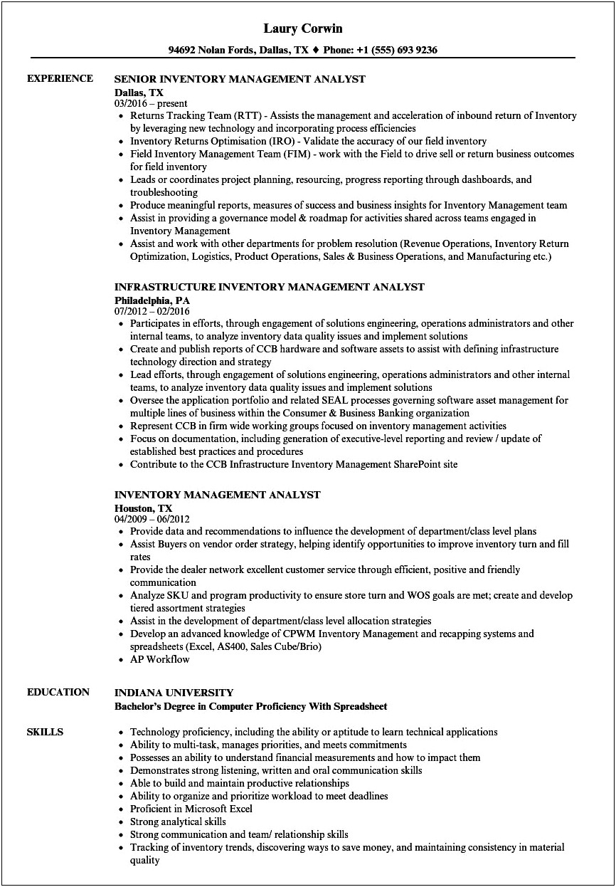 Verizon Order Management Analyst Resume