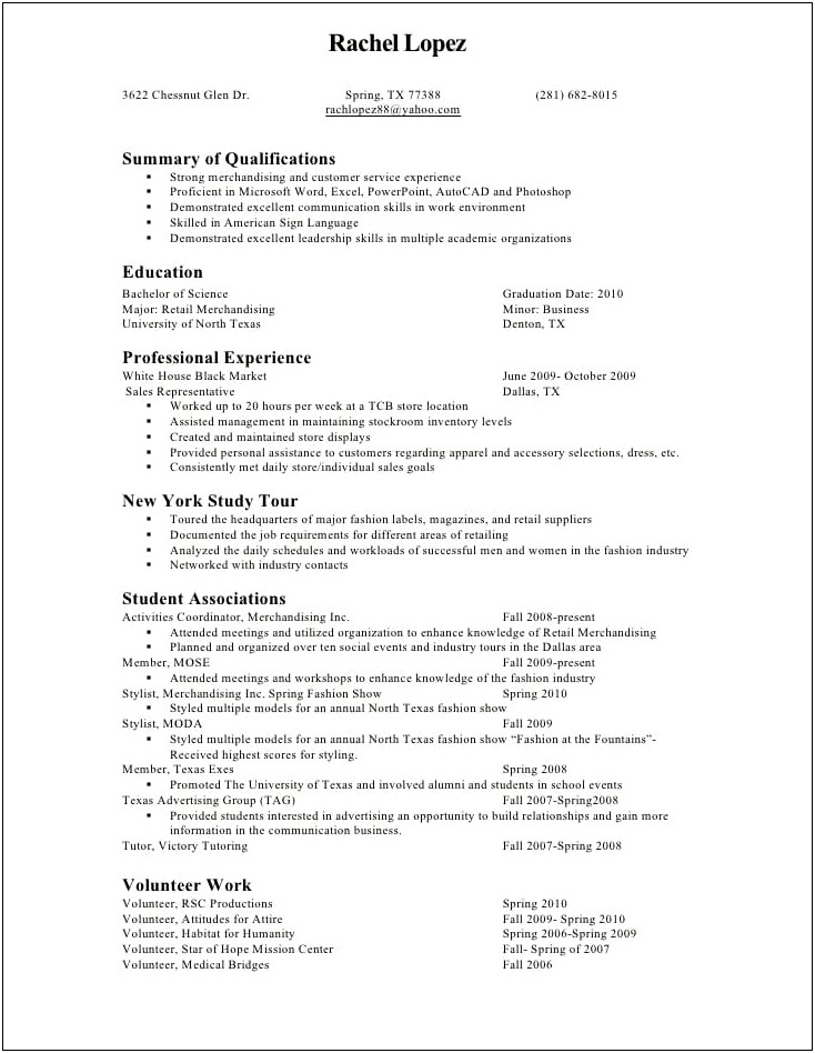 Visual Merchandiser Resume Objective Sample