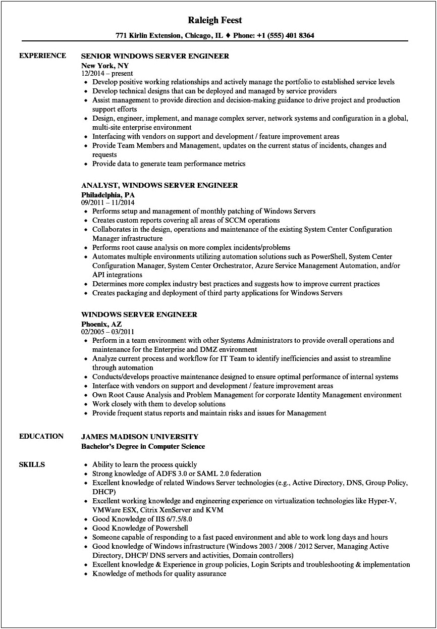 Vmware Job Description For Resume