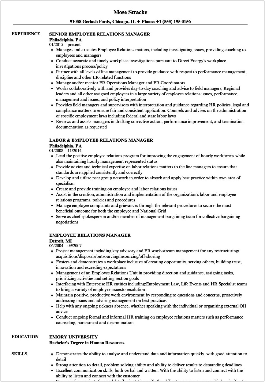 Voluntary Demotion In Resume Examples