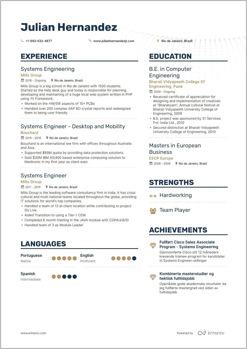 Vtc Engineer Consultant Resume Sample