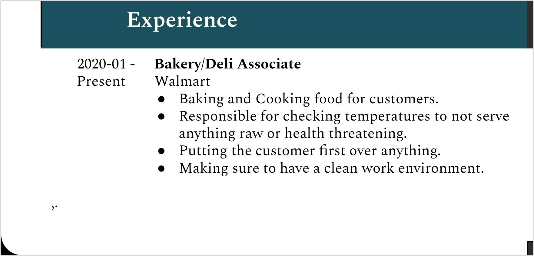 Walmart Job Titles For Resume