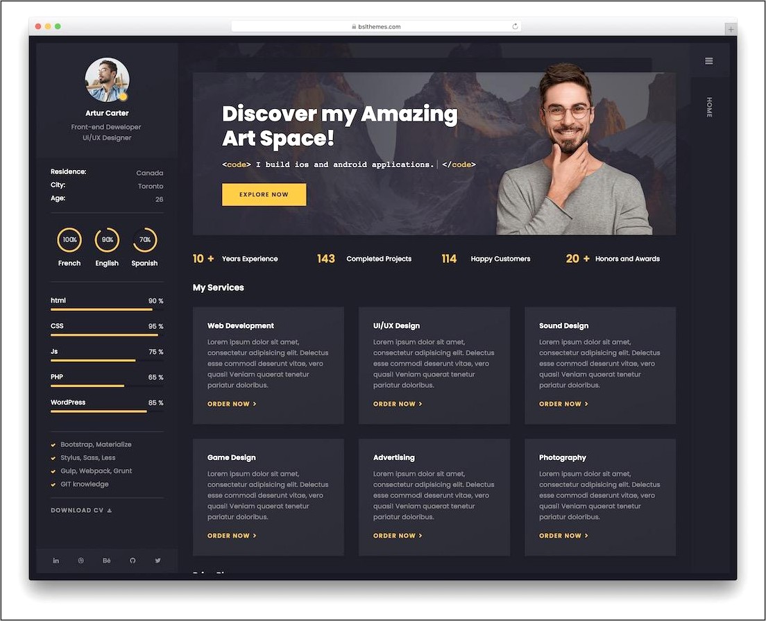 Web Resume Template Free Download