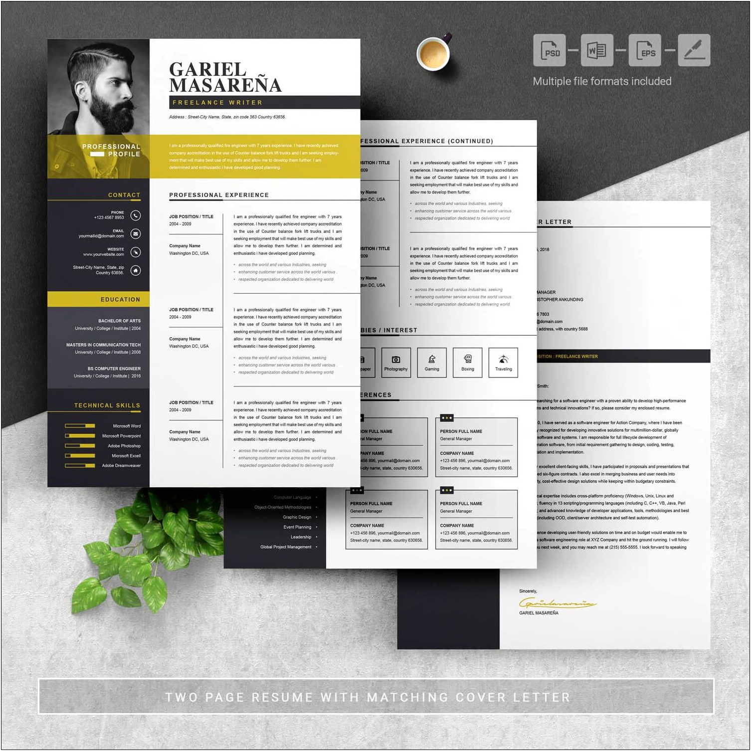 Word Resume Template Initials Free