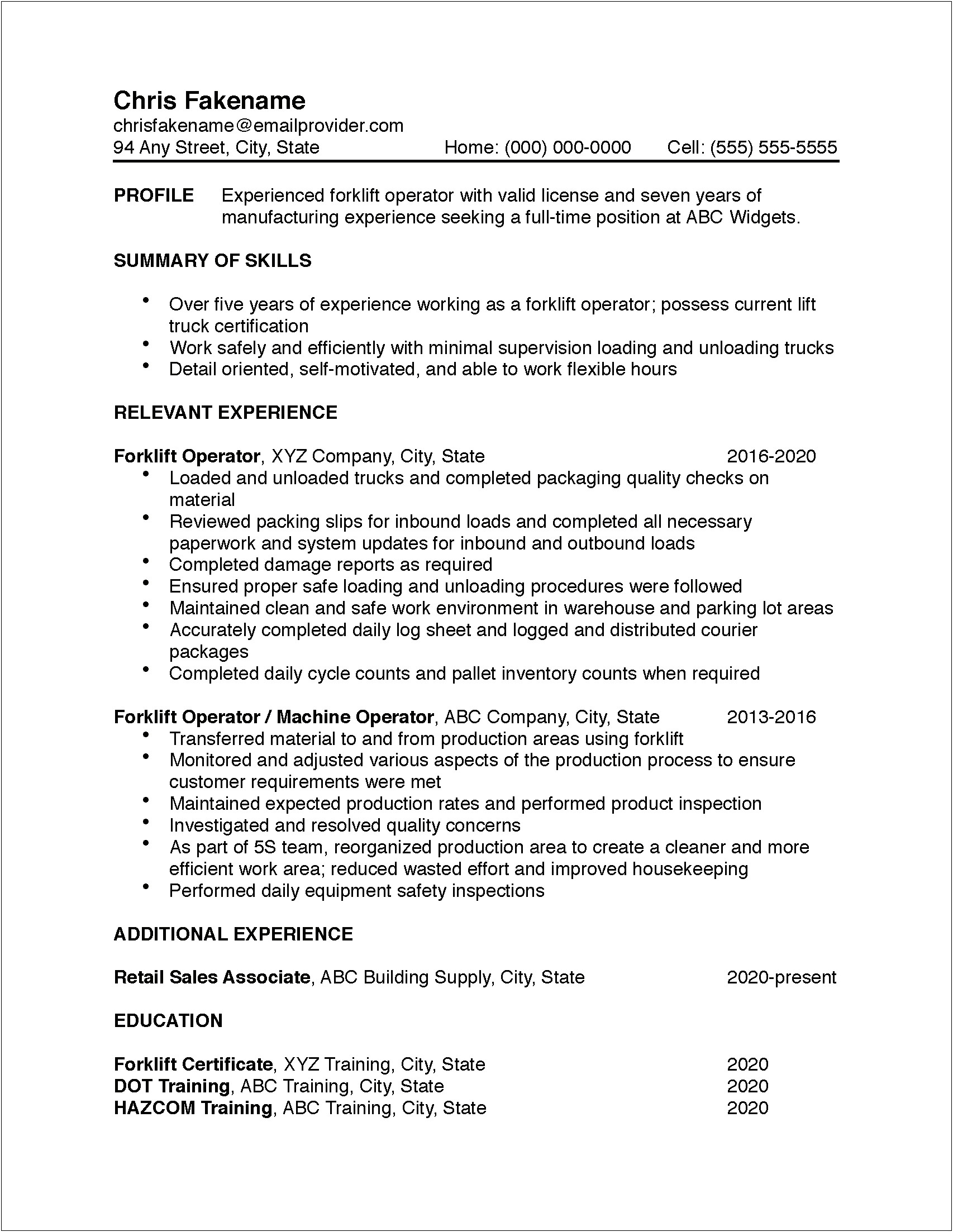 Work It Daily Sample Resumes