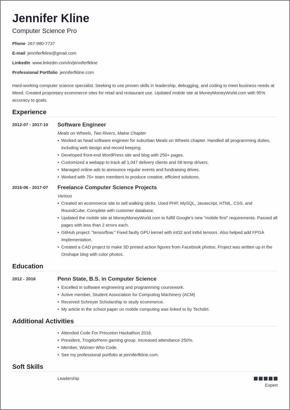 Work Skills Examples For Resume
