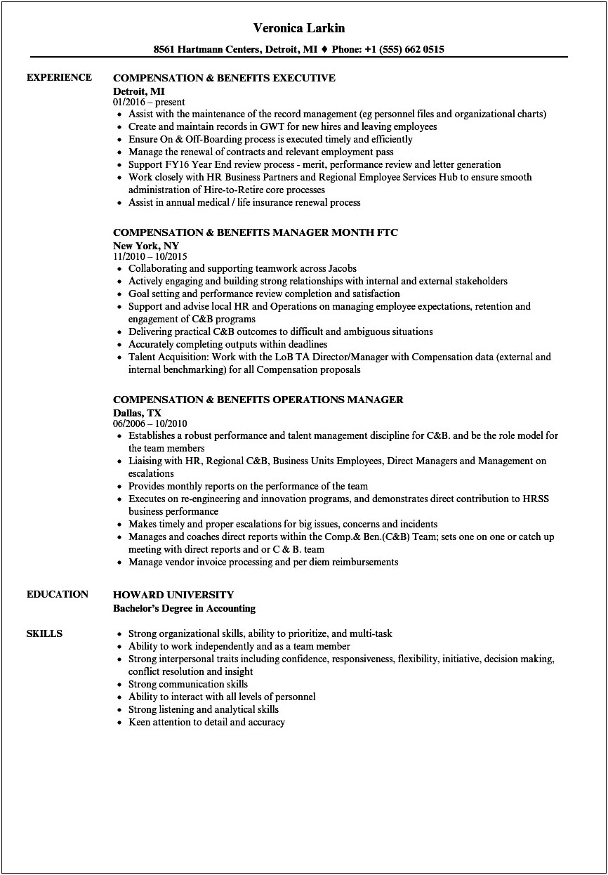 Workers Compensation Manager Resume Examples