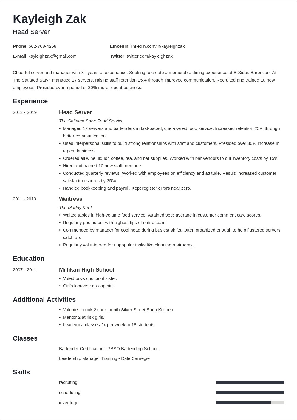 ﻿customer Service Resume Examples Food