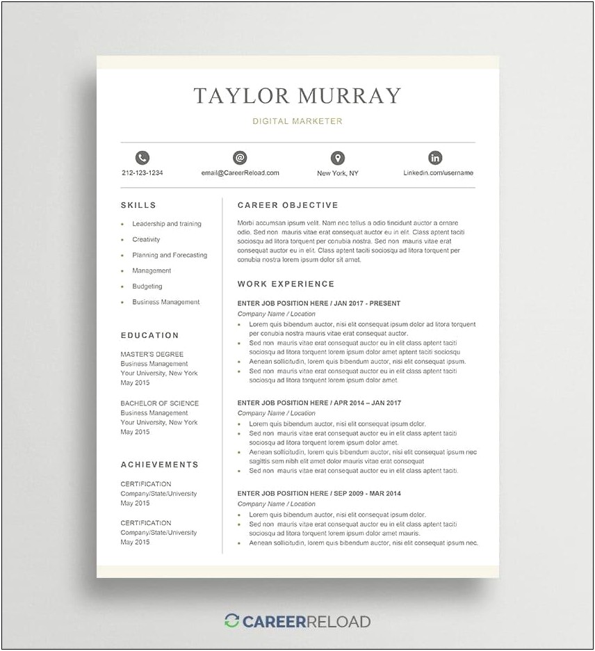 ﻿free Resume Template Microsoft Word 2015