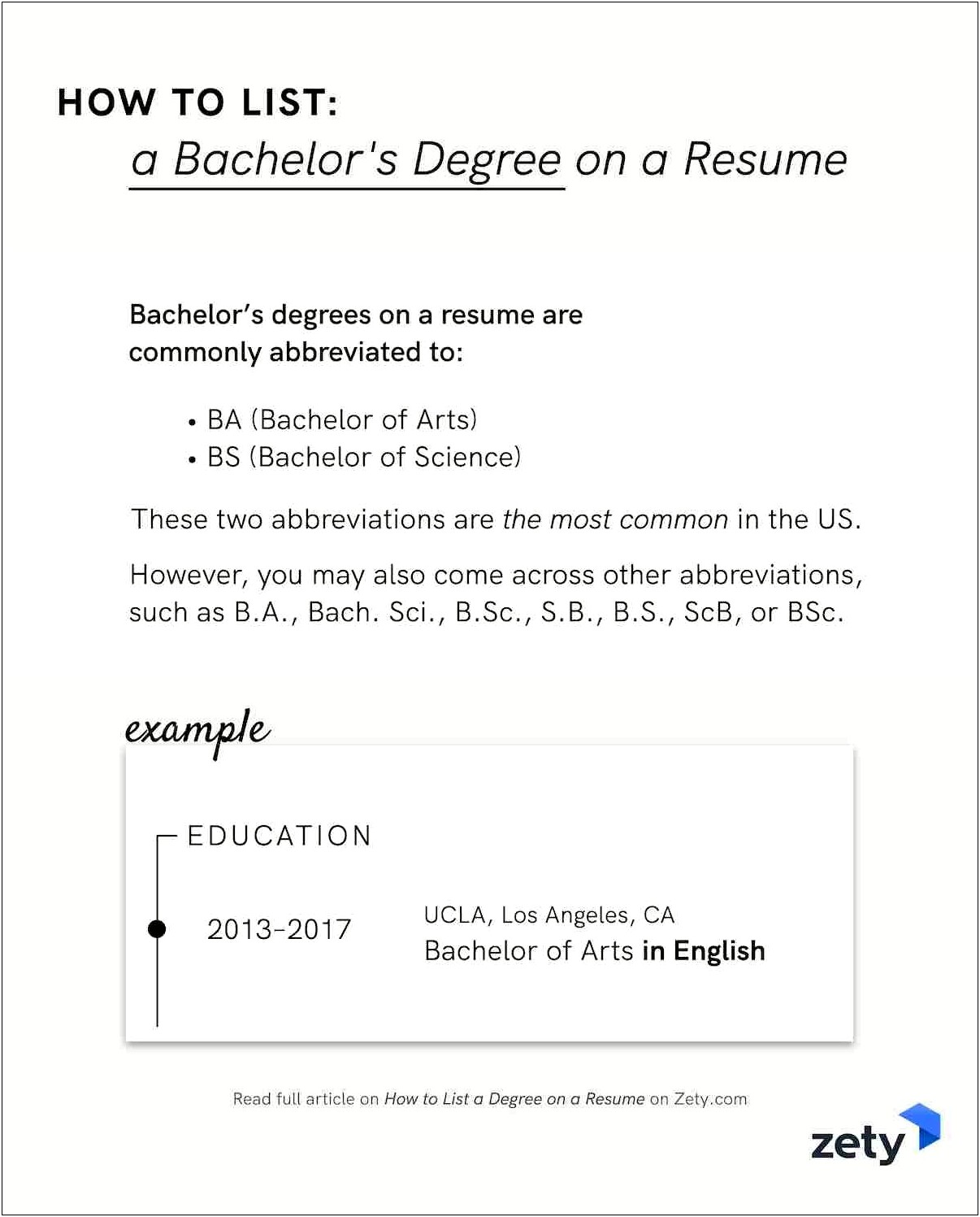 Sample Resume For Bachelor Of Arts Degree