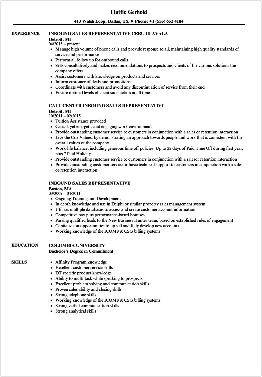 Sample Resume For Cell Phone Sales Associate