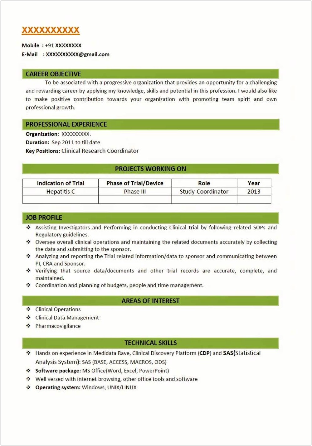 Sample Resume For Chemist In Pharmaceutical Company