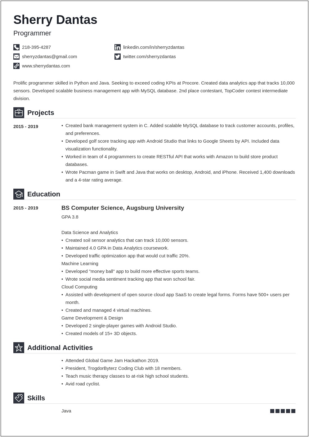 Sample Resume For College Graduate With Little Experience