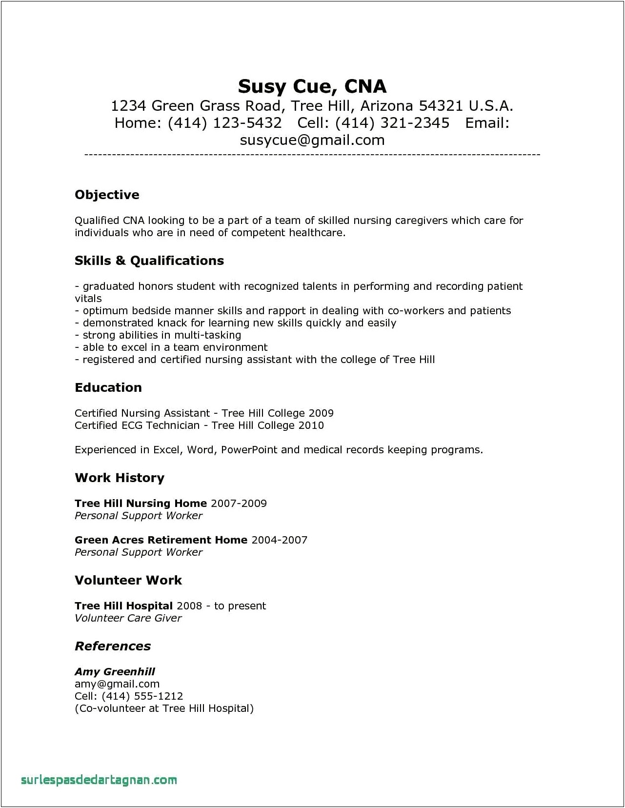 Sample Resume For College Nursing Student