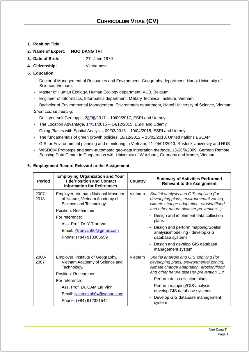Sample Resume For Economic Research Analyst