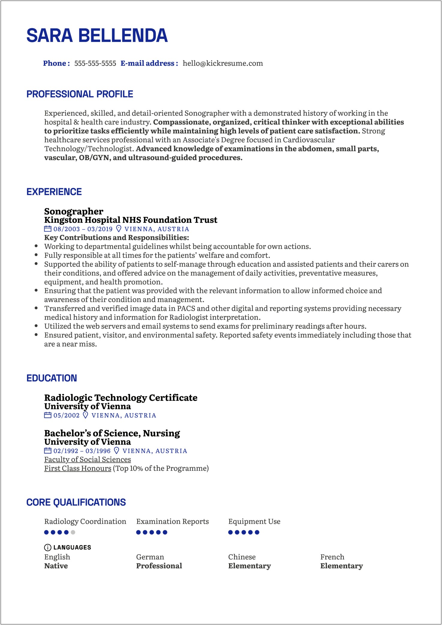 Sample Resume For Elementary School Nurse