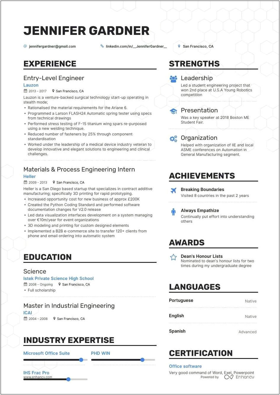 Sample Resume For Entry Level Mechanical Engineer