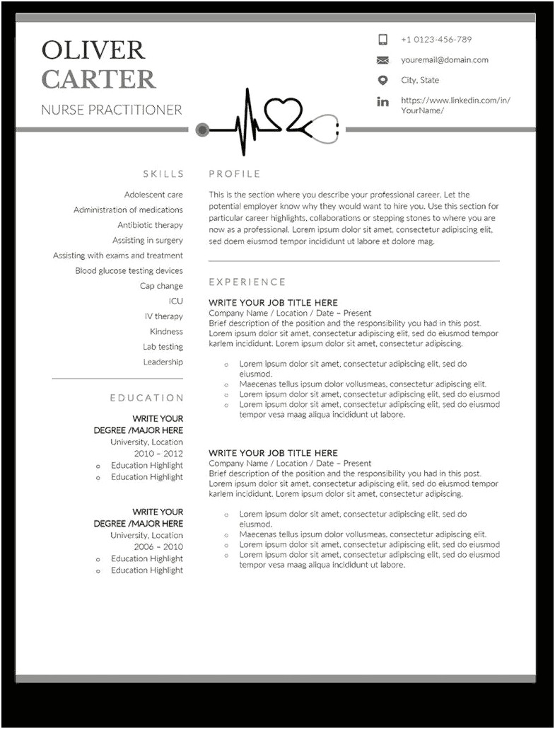 Sample Resume For Family Practice Nurse Practitioner