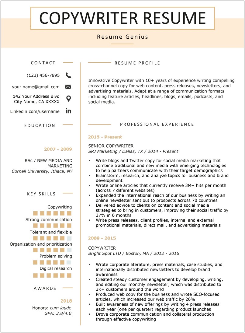 Sample Resume For Freelance Content Writer