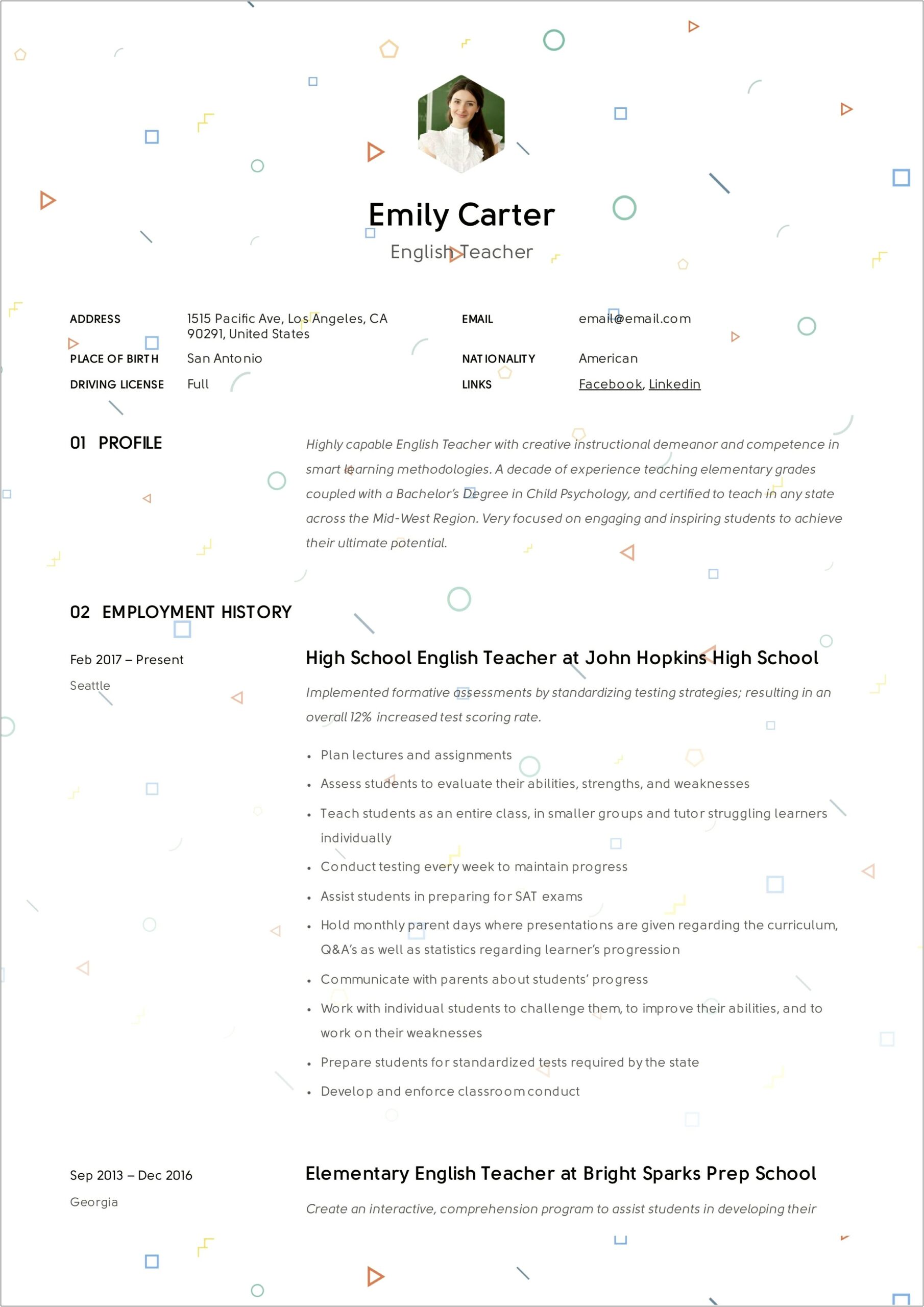 Sample Resume For Indian Law Student