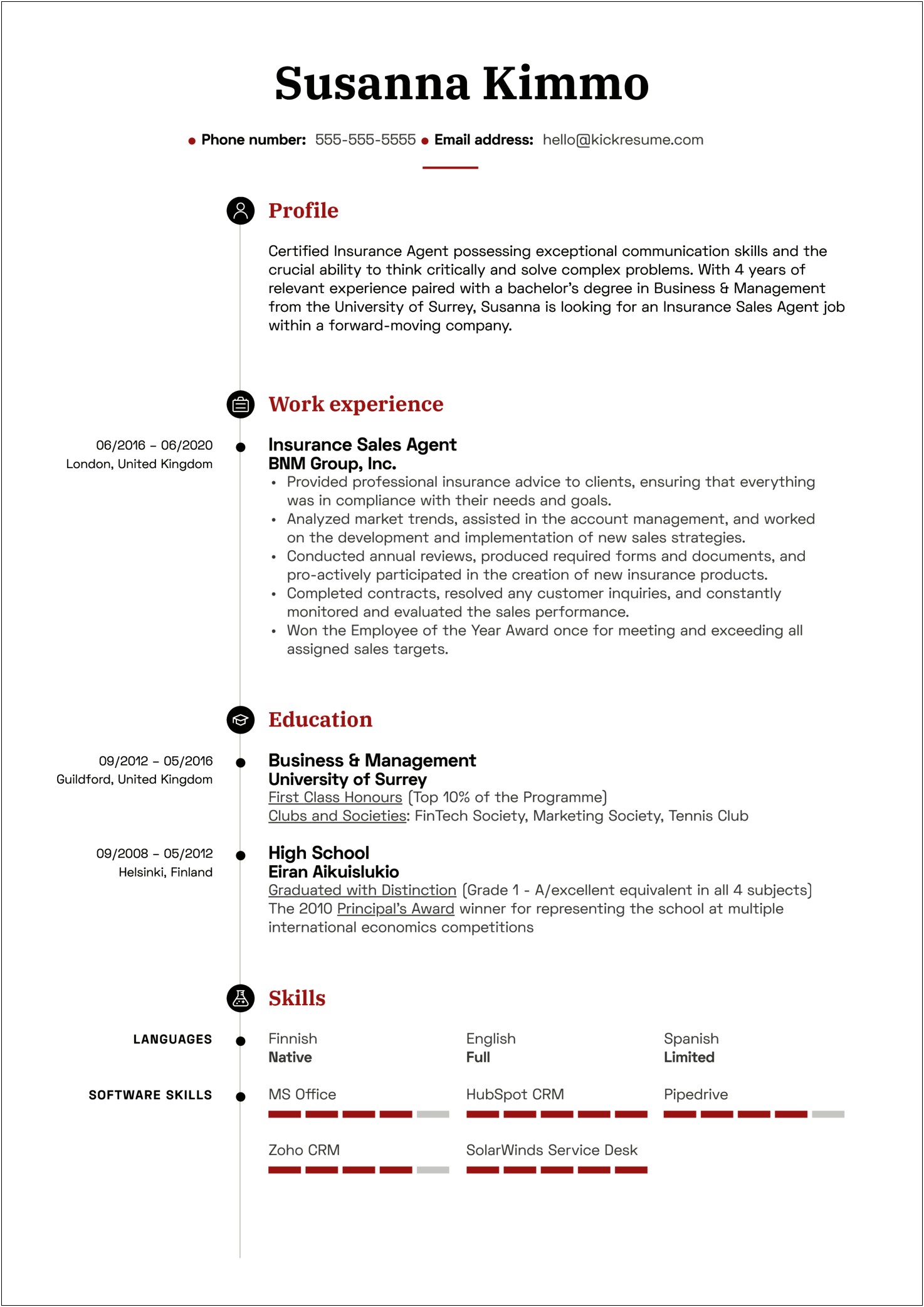 Sample Resume For Insurance Agency Marketing
