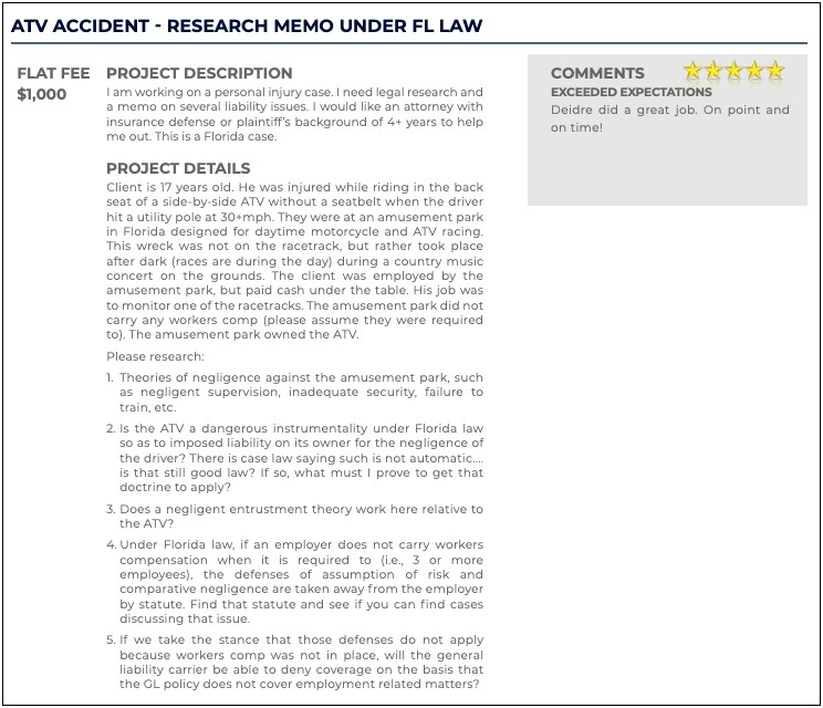 Sample Resume For Law Clerk Personal Injury